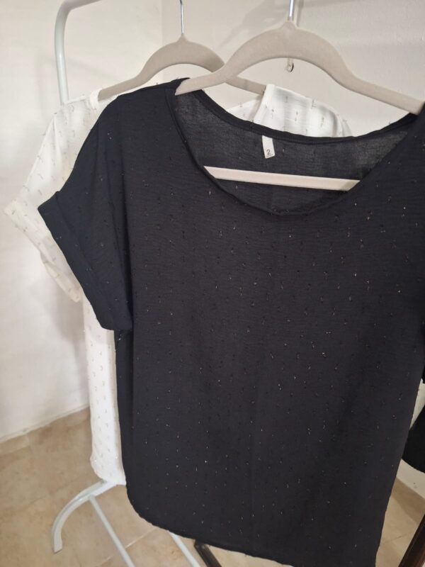 REMERAS CREP RIGIDAS CON BRILLO